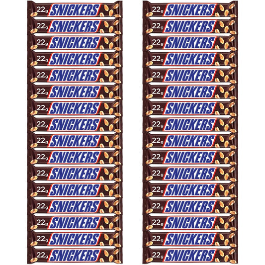 24x Snickers Peanut Filled Chocolates - 22g Bar (Pack of 24)