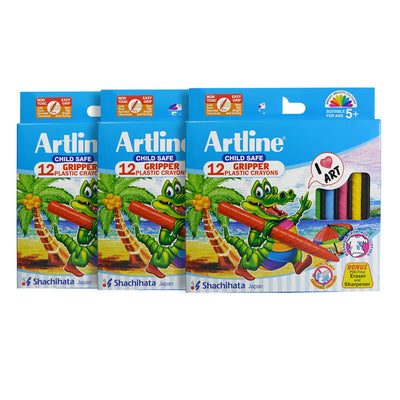 Artline Gripped Plastic Crayons