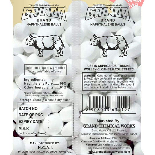 GAINDA Naphthalene Balls White Kapoor Goli Stain-Free Anti-Insect, Repellant Mothballs Sanitary Cubes for Commercial Use Cloth Wardrobe, Almirah, Bookshelves, & Drawers - 1kg