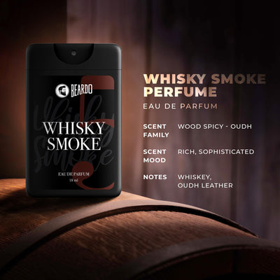 Beardo Whisky Smoke Pocket Perfume for Men 18ml | Spicy, Woody - Oudh | Long Lasting Mens Perfume | Date night fragrance Body Spray for Men | Eau De Parfume