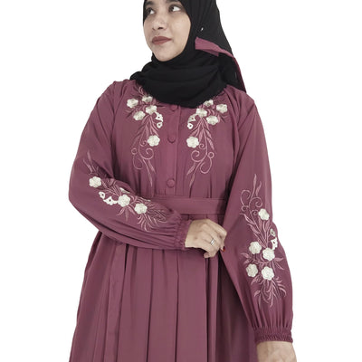 BURAQUE DESIGNER Free Size Muslim Burqa/Abaya & Burkha Dress for Muslim women and Girl's (E16-Purple-Burkha)