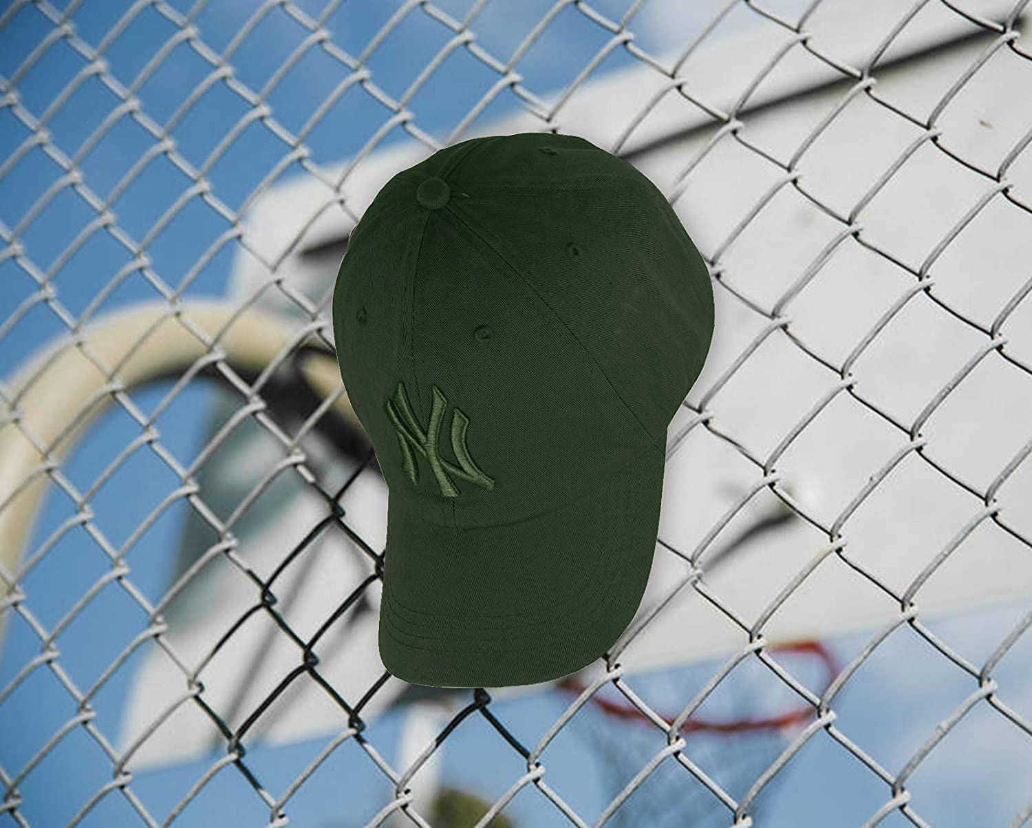 Cap for Men Women Topi Unisex Head Branded Boy's Girl's Caps Adjustable Strap Summer Sports Cricket Gym Dance Cotton Free Size Woolen Fashion Baseball Hip hop Helmet Winter Snapback (Green)