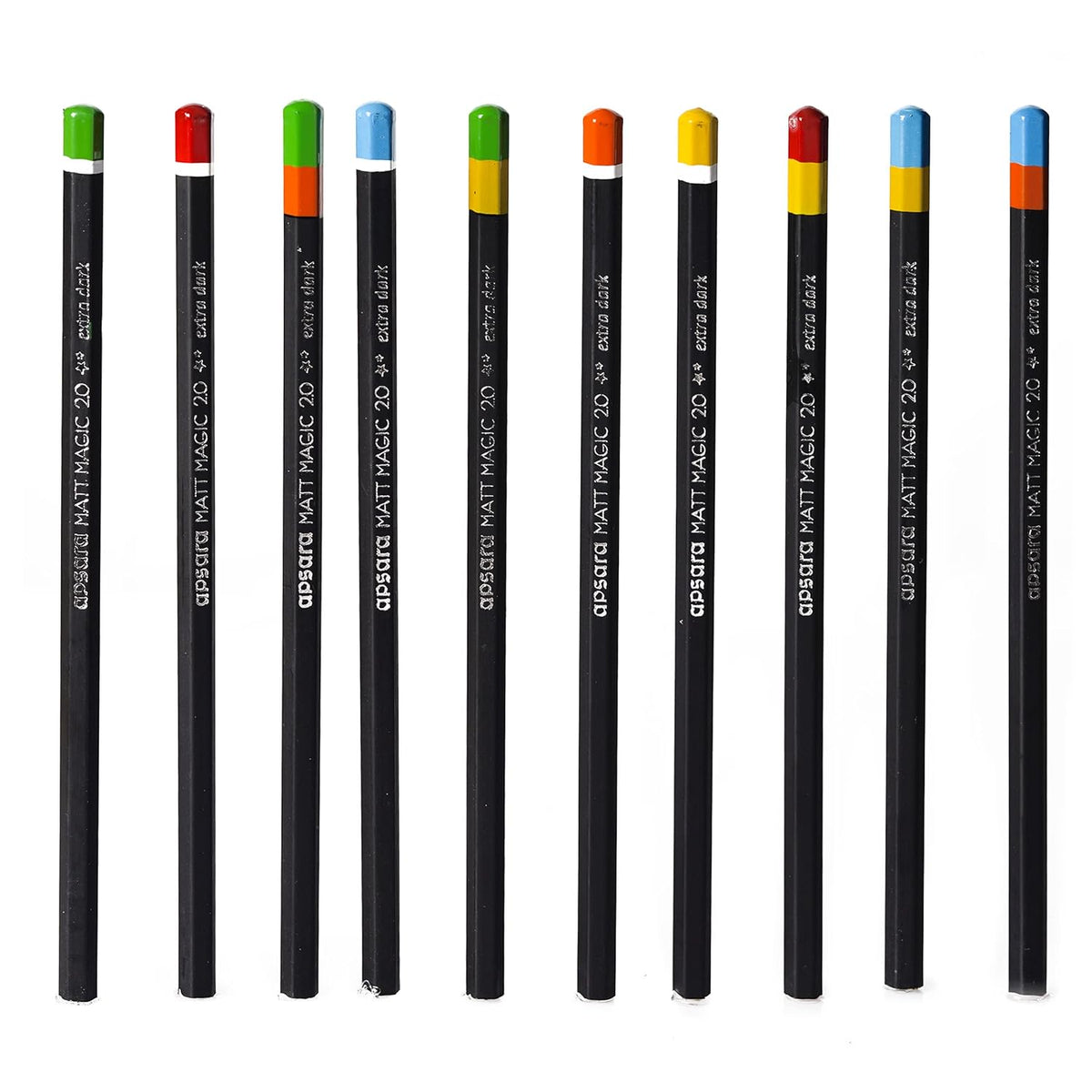 Apsara Matt Magic 2.0-50 pc jar pack - Free Sharpener & Eraser - Pack of 50 pencils