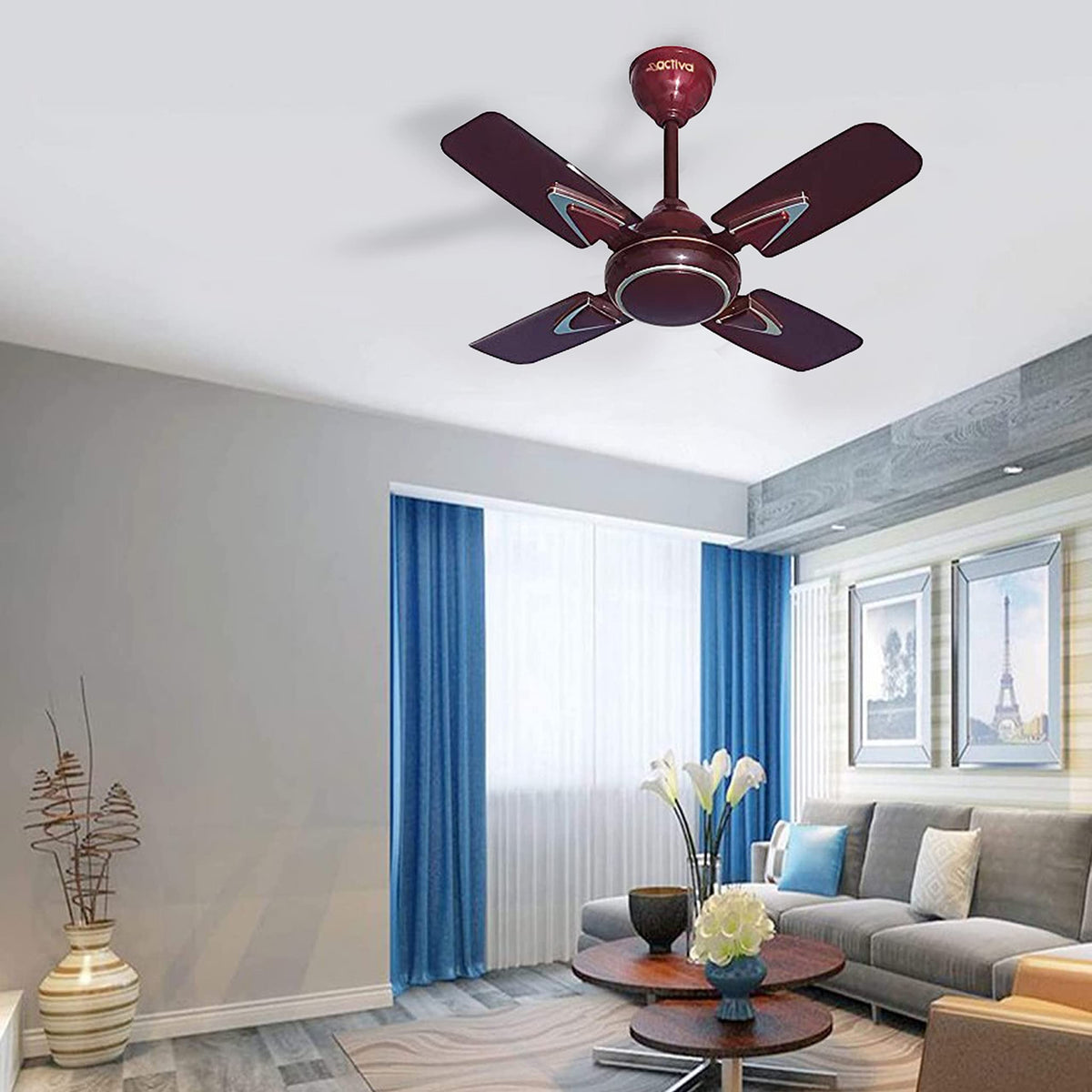 ACTIVA 850 RPM HIGH Speed Galaxy-1 (600 MM) 4 Blades Anti dust coating Ceiling Fan with 2 Years Warranty (Deco Brown)