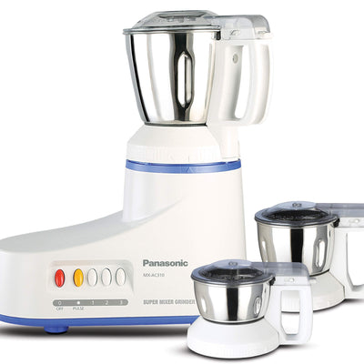 Panasonic MX-AC310-H 550-Watt 3-Jar Super Mixer Grinder (White)