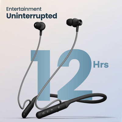 Boult Audio YCharge Wireless in Ear Bluetooth Earphones with 12H Playtime, Type-C Fast Charging (20Min=100% Playtime), Pro+ Calling Mic, Made in India, 12mm Bass Drivers, IPX5 Neckband (Black)