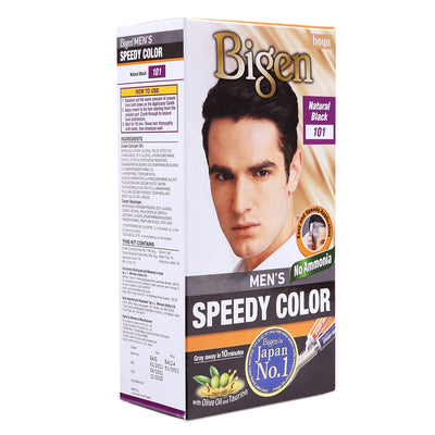 Bigen Men's Speedy Color, Hair Color, 80g - Natural Black 101 (Pack of 1)