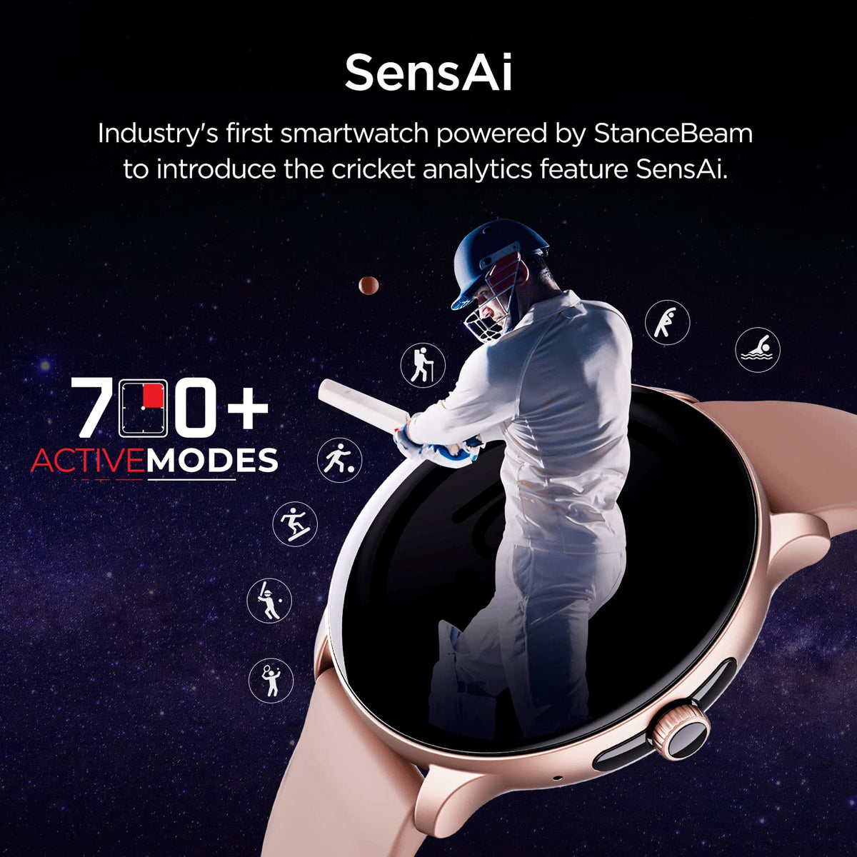 boAt Lunar Call Pro Smart Watch with 1.39 AMOLED Display, BT Calling,DIY Watch Face Studio, Coins, SensAI(Cricket Analysis),Apollo 3 Blue Plus Processor,Ambient Light Sensor(Cherry Blossom)
