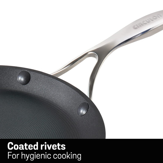 Circulon Hard Anodised Non Stick Aluminium Flat Dosa Tawa | Dosa Pan NonStick | Tawa for Roti | Non Stick Tawa Induction Base | Dosa Tawa Big Size, 28 cm, Black