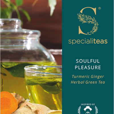 Cherise Specialiteas Soulful Pleasure Turmeric Ginger Herbal Green Tea (2 g x 25 Pyramid Tea Bags)