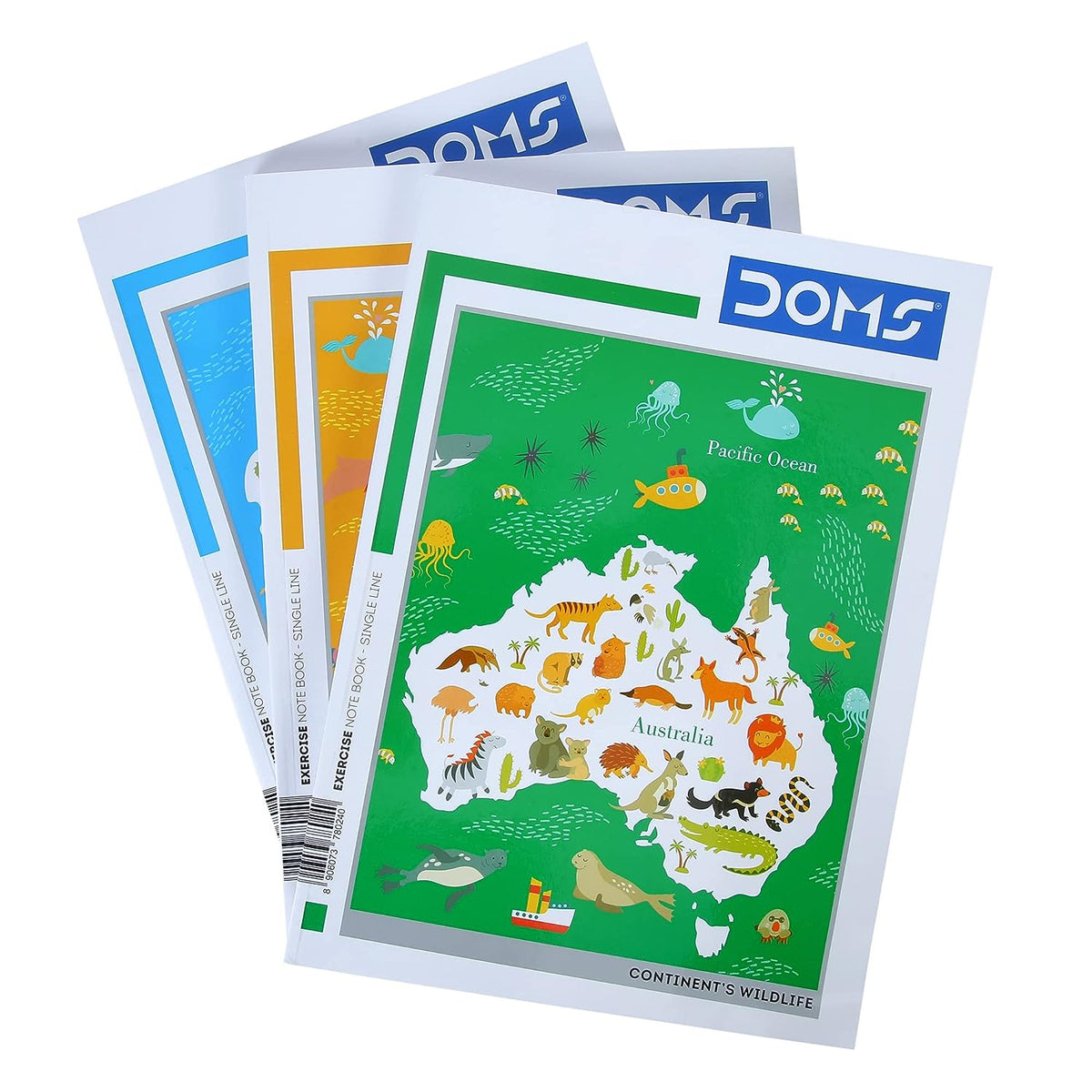 Doms Continents Wildlife Series Notebook - A4 - Single Line