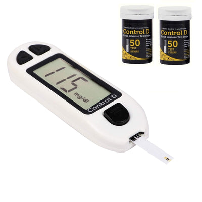 Control D Blood Glucose Monitor (Pack of 100 Strips, White)