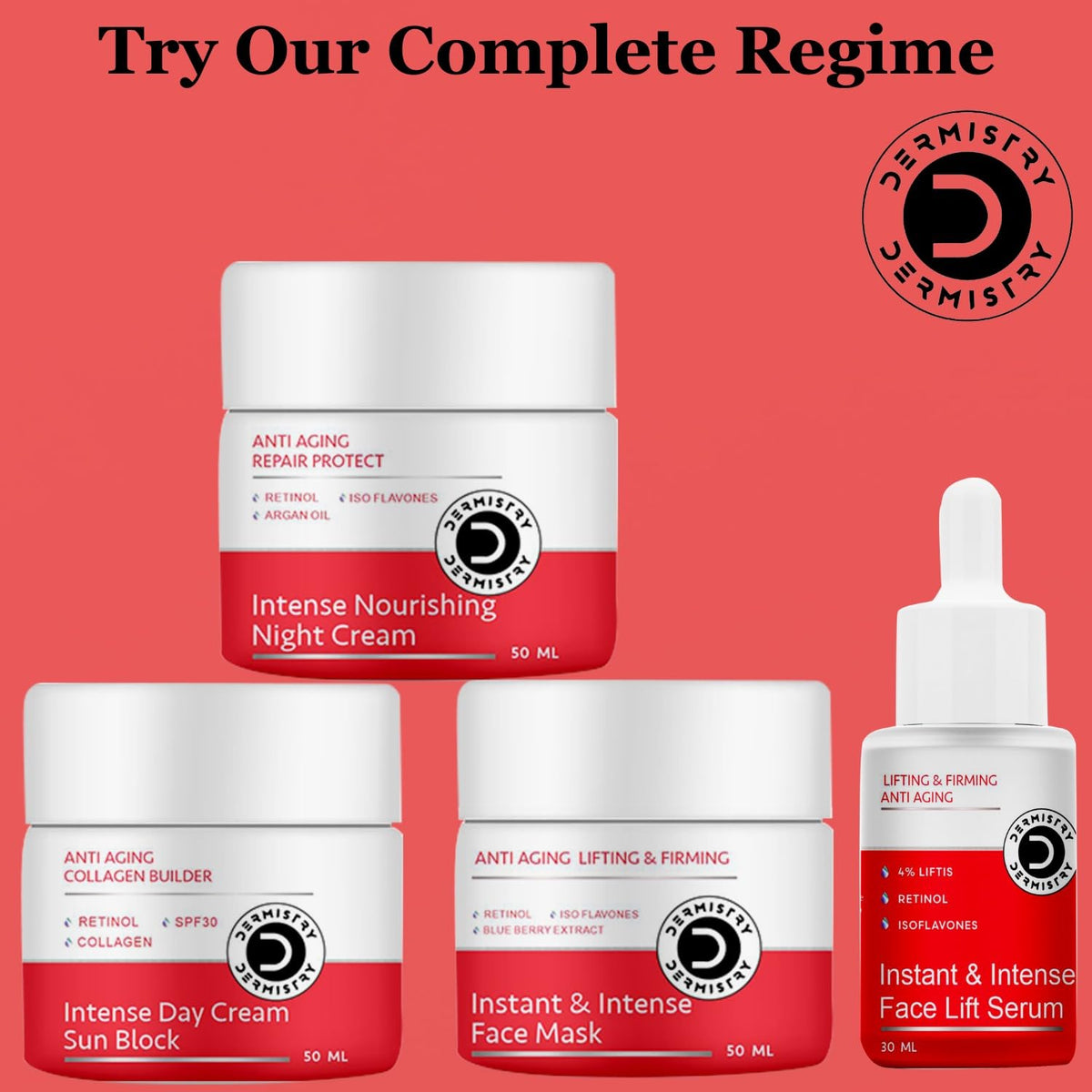 Dermistry Anti Aging Retinol Hyaluronic Acid Skin Firming Lifting Moisturizer Collagen Boost Face Night Cream For Ageing Wrinkles Fine Lines Repair-50ml