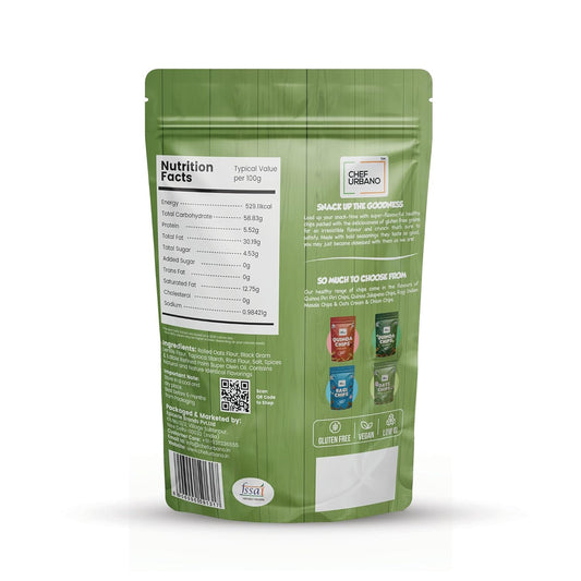 Chef Urbano Oats Chips Cream & Onion 85g | Gluten Free | | Vegan | Low GI| Crunchy Healthy Snacks | High Protein and Fiber Rich | Good for Diet | Good for Kids ( Pack of 50 )