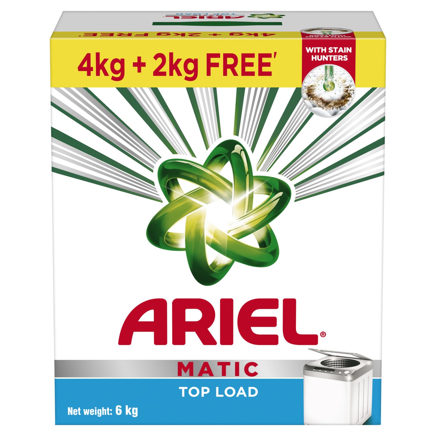 Ariel Matic Top Load Detergent Washing Powder – 4 Kg+2 KG free