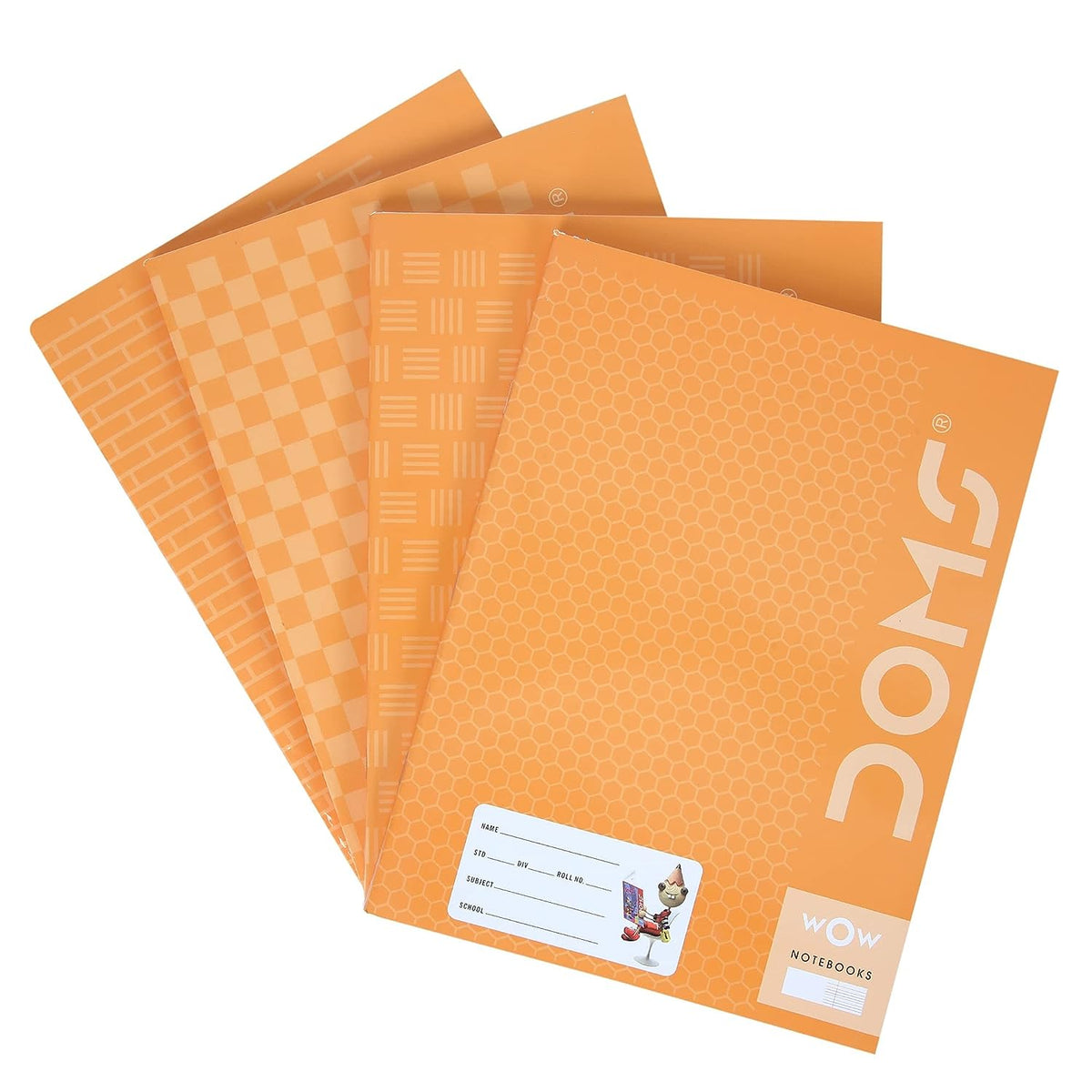 Doms Brown Cover Notebook | Red & Blue With Gap Interleaf | 57GSM | 172 Pages | 18 x 24 cm | Pack of 6
