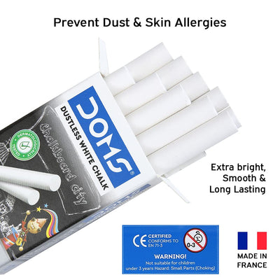 Doms Non-Toxic Dustless White Chalk