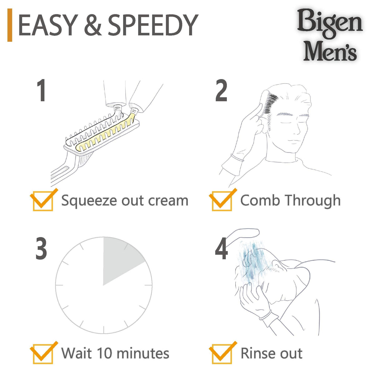 Bigen Men's Speedy Color, Hair Color, 80g - Dark Brown 103 (Pack of 1)