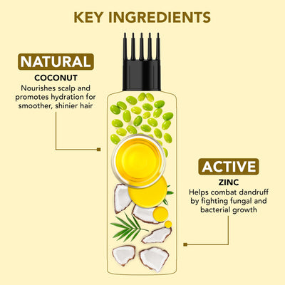 Botanic Hearth Coconut & Zinc Pyrithione hair Oil – 150ml – Soothes Scalp, Controls Dandruff, Nourishes & Hydrates with Coconut Oil & Zinc Pyrithione for Healthy Hair