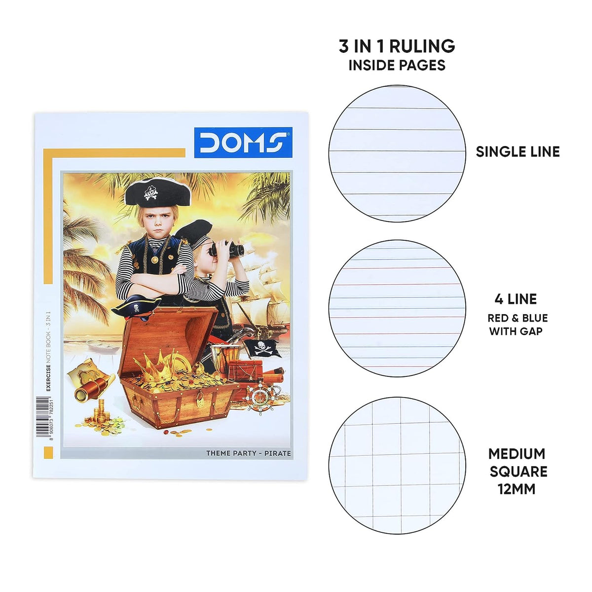 Doms Theme Party Series Notebook - 3 In 1