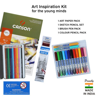 DOMS Art Inspiration Series Strokes & Shades Art Kit, Multicolour (Model: DM8413)