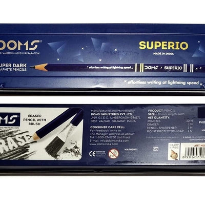 Doms Superio Super Dark Hb/2 Graphite Pencil Tin Box Pack