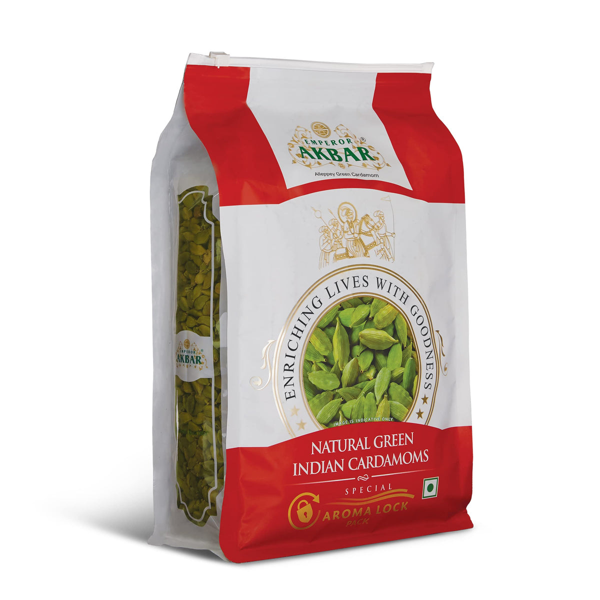 Emperor Akbar Cardamom (Elaichi)- 1kg - Green Cardamom in Superior Aroma-lock Pack (Red Grade - 6 to 7mm)