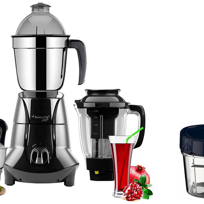 Butterfly Jet Elite 750 Watts Mixer Grinder And Vegetable Chopper, Grey