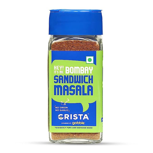 CRISTA Bombay Sandwich Masala | Fresh | Vegetable & Cheese Sandwich | No Added Sugar | No Onion | No Garlic | Vegan | Zero added Colours, Fillers, Additives & Preservatives | 50 gms