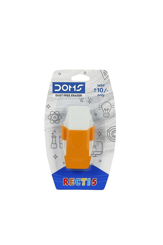 Doms Non-Toxic Recti 5 Multicolored Dust Free Eraser Blister Pack