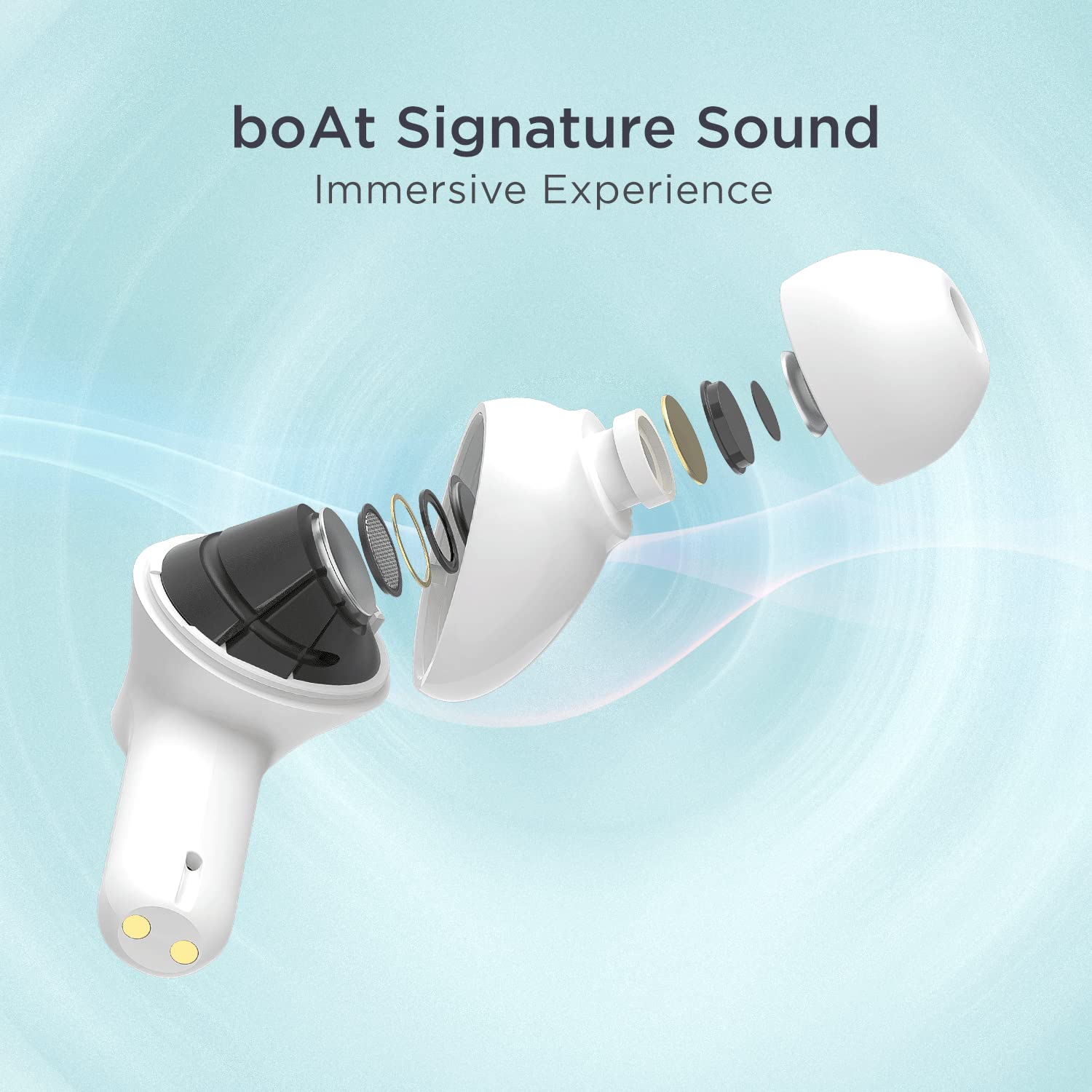 boAt Airdopes 393ANC True Wireless in Ear Earbuds with 32dB Hybrid ANC, Quad Mics with ENx™ Tech, 30 Hours Playback,Beast™ Mode,ASAP™ Charge,Ambient Mode,Bluetooth v5.2 IWP™, IPX5(Ivory White)