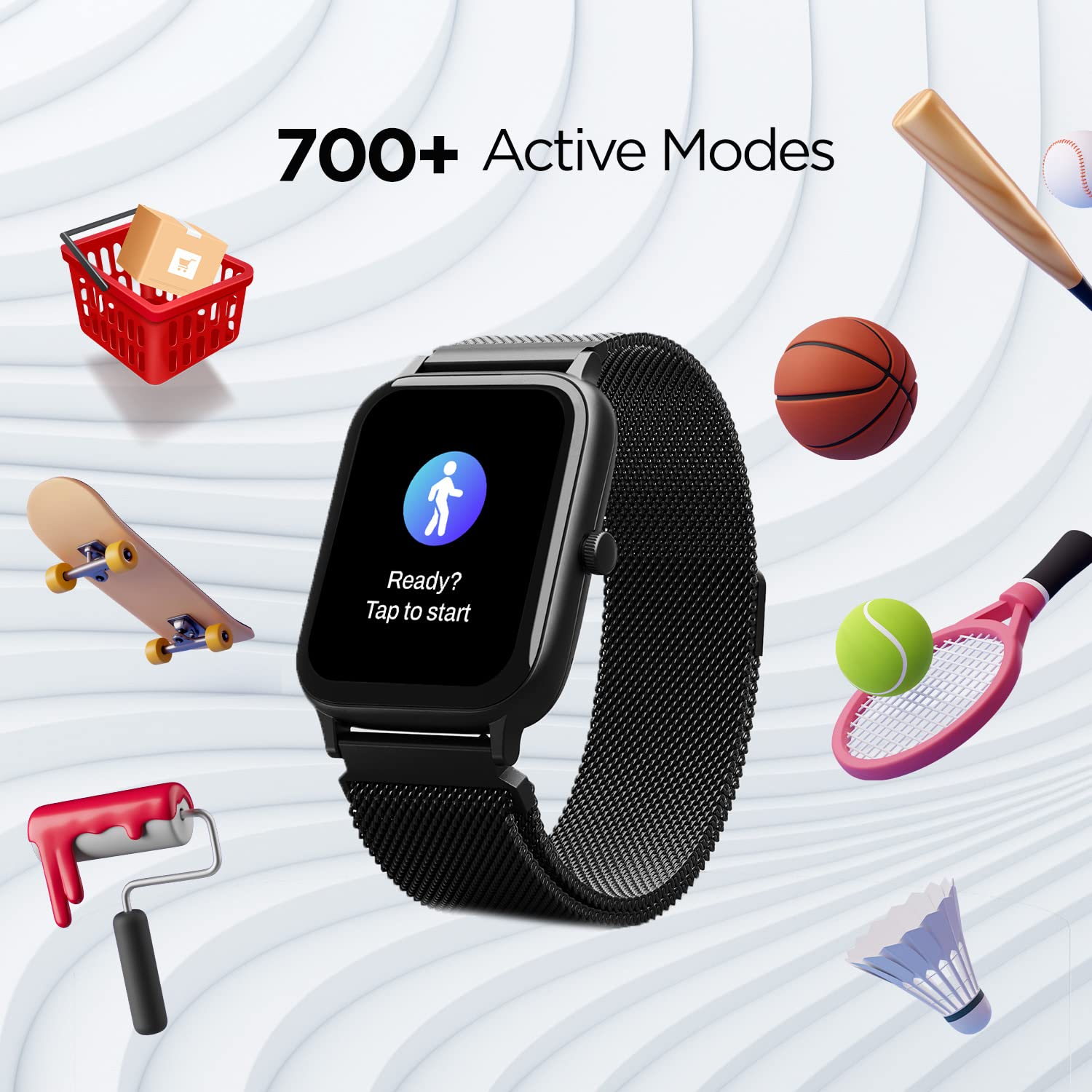boAt Xtend Pro Smart Watch with Advanced Dedicated Bluetooth Calling Chip, Coins,Dial Pad, 1.78 AMOLED Display,ASAP (Fast) Charge,700+ Active Modes,Health Ecosystem(Metal Black)