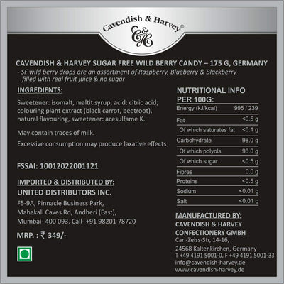 Cavendish & Harvey Wild Berry Drops, 175Gm (Germany), Raspberry