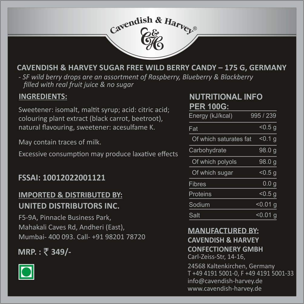 Cavendish & Harvey Wild Berry Drops, 175Gm (Germany), Raspberry