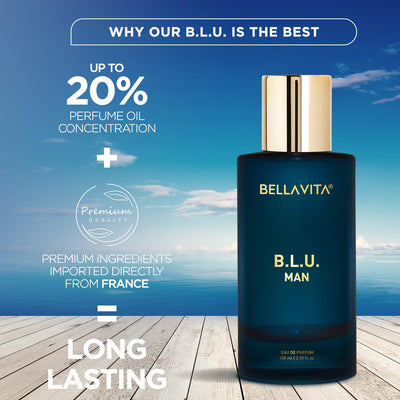 Bella Vita Luxury Men Best Of Liquid Perfumes Combo, Pack Of 3 Premium Long Lasting Edp Fragrance Aquatic Scents - G.O.A.T, B.L.U, Klub, 100 Ml Each
