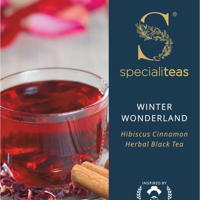 Cherise Specialiteas Winter Wonderland Hibiscus Cinnamon Herbal Black Tea (2 g x 25 Pyramid Tea Bags)