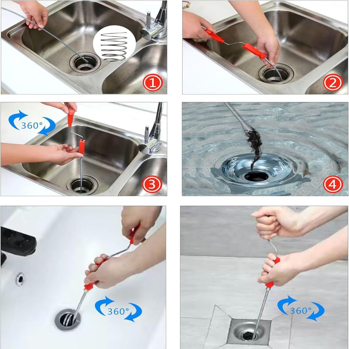 B.K.Jagan and Co Metal Sink & Drain Cleaner Spring Wire Sink Cleaner Snake Unblocker Hair Drain Cleaner 5 Mtr. Length