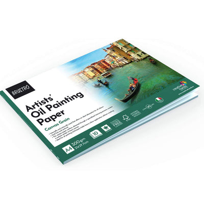 BRUSTRO Artists' Oil Painting Paper 300 GSM A4 Glued Pad 10 Sheets