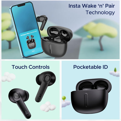 boAt Airdopes Max TWS Earbuds with 100 HRS Playtime, Quad Mics with ENx™ Tech, Beast™ Mode(50ms Low Latency), ASAP™ Charge, Bluetooth v5.3 and IWP™(Carbon Black)
