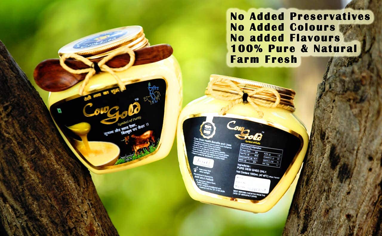 CowGold Desi Cow A2 Ghee (Sahiwal & Rathi Cow) Bilona Method 1 liter