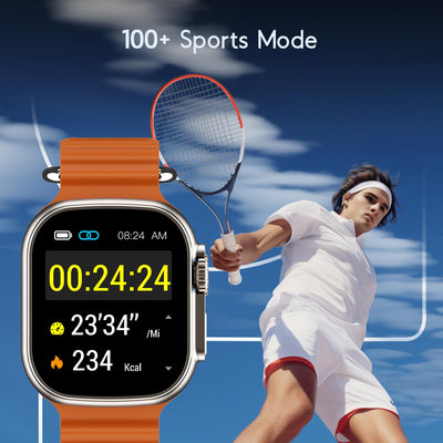 boAt Wave Elevate Smart Watch with 1.96" Display, BT Calling, Functional Crown, AI Voice Assistant, Built-in Game, HR & SPO2 Monitoring and Stress Monitoring, IP67(Royal Orange)