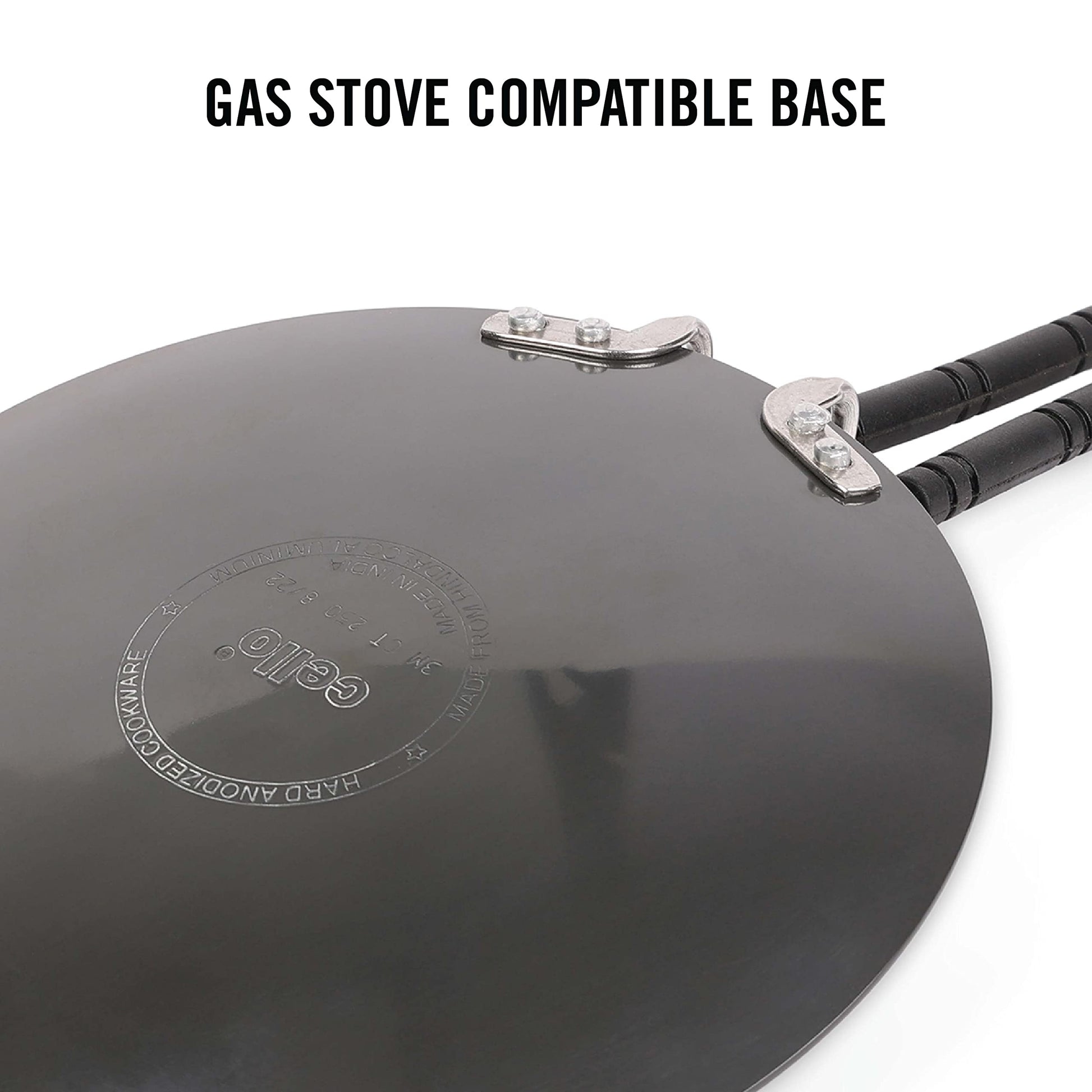 Cello Hard Anodized Aluminium Concave/Paratha/Roti Tawa (28cm), Black (3MM Thickness)