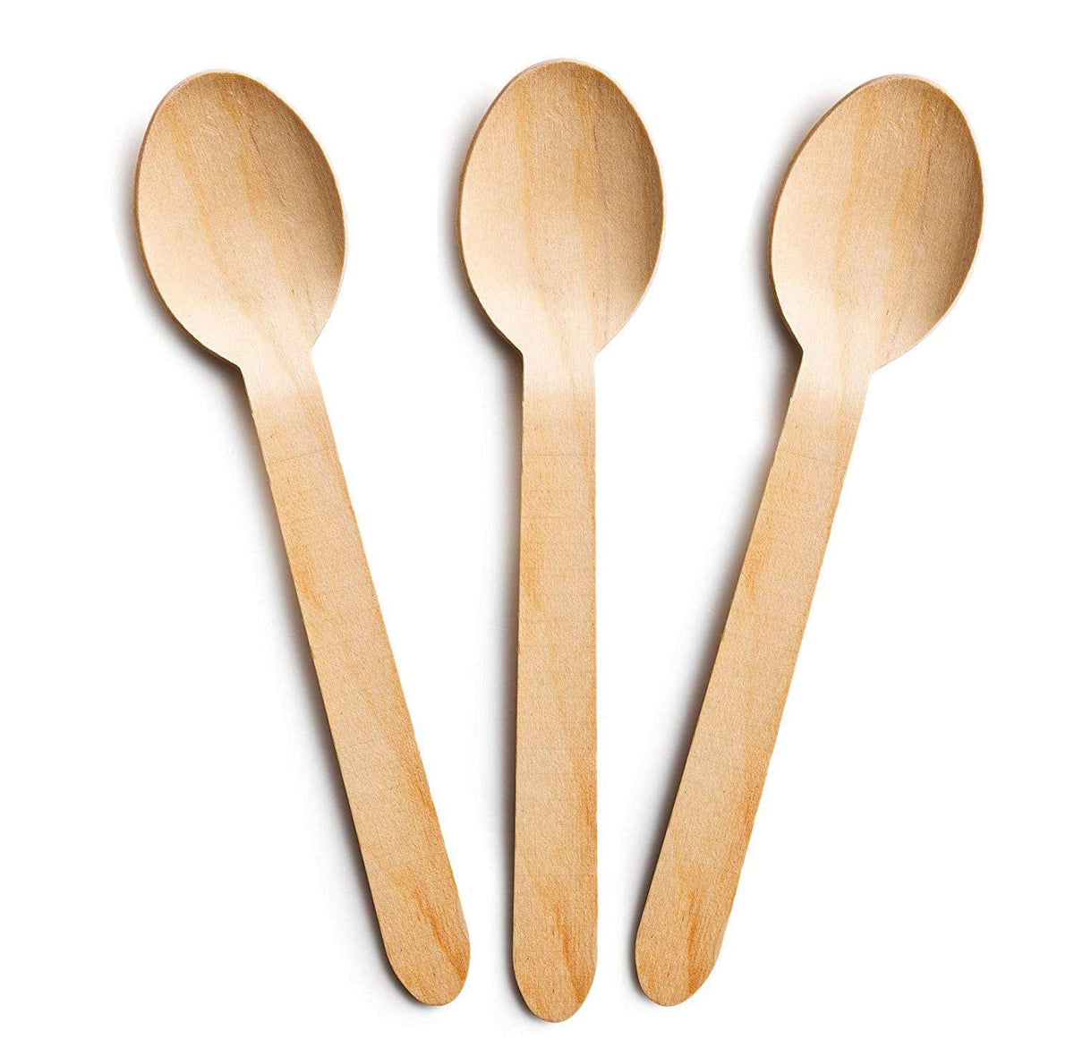 Adaamya® - 14 cm Disposable Biodegradable Wooden Spoon (Pack of 50 Pcs ) for Party Events Catering Travel Restaurants