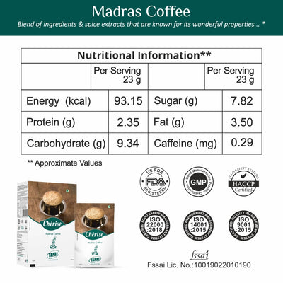 Cherise Tapri Premium Madras Coffee Instant Premix (23 g x 7 Sachets)