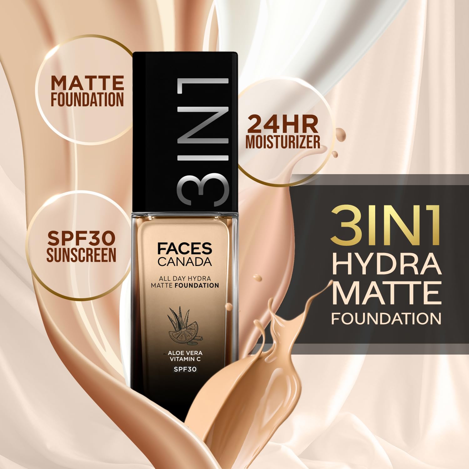 Faces Canada All Day Hydra Matte 3-in-1 Foundation-Soft Sand 041