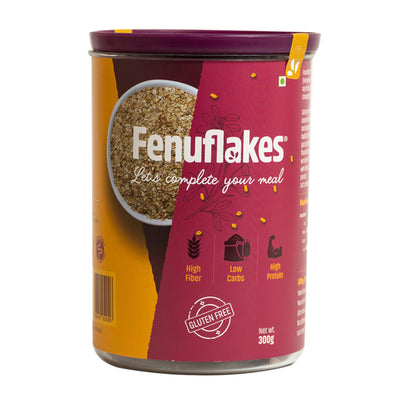 Fenuflakes 300g Fiber supplement | Bloating,acidity,&constipation relief |High Protein|Prebiotic fiber| low carbs |Aids in managing blood sugar levels |Neutral in taste |Add to any food| 30 servings.