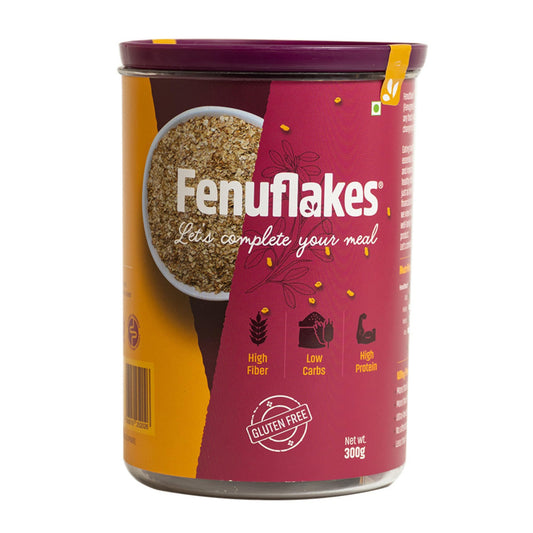 Fenuflakes 300g Fiber supplement | Bloating,acidity,&constipation relief |High Protein|Prebiotic fiber| low carbs |Aids in managing blood sugar levels |Neutral in taste |Add to any food| 30 servings.