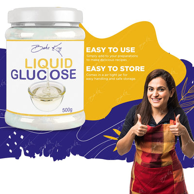 BAKE KING Liquid Glucose 500gm, Liquid Glucose (Syrup) Liquid Glucose for Making Cake and ice Cream, Sweetener for Dessert, Liquid Glucose for Ice Cream, Liquid Glucose 500gm