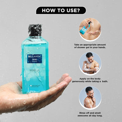 Bella Vita Luxury CEO Man & Skai Aquatic Body Wash Refreshing Shower Gel for Deep Cleansing, Hydrating & Moisturising Skin with Aloe Vera, 250 ml Each