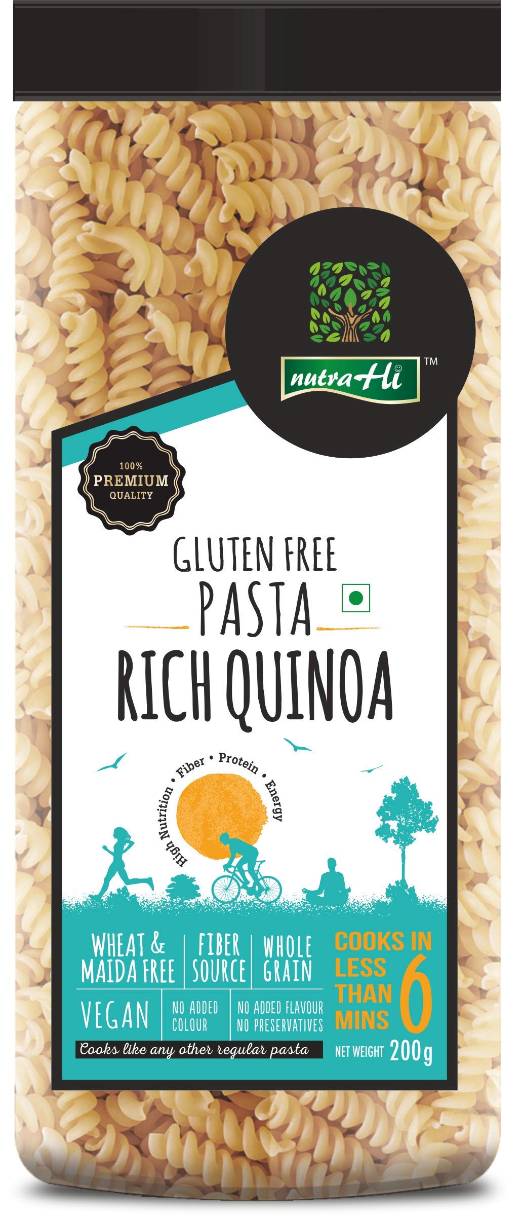 NutraHi Rich Quinoa Gluten Free Pasta + Greenpea Gluten Free Pasta 200g Each (Combo)